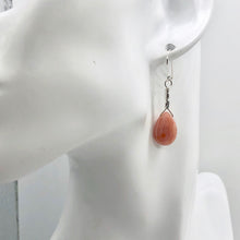 Load image into Gallery viewer, Botswana Sterling Silver Faceted Briolette Earrings | 1 1/2&quot; Long | Peach |
