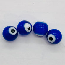 Load image into Gallery viewer, Four Lampwork Glass Eye Round | 8 mm | Dark Blue | 4 Beads |
