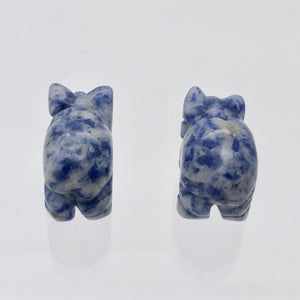 Oink 2 Carved Sodalite Pig Beads | 21x13x9.5mm | Blue - PremiumBead Alternate Image 9