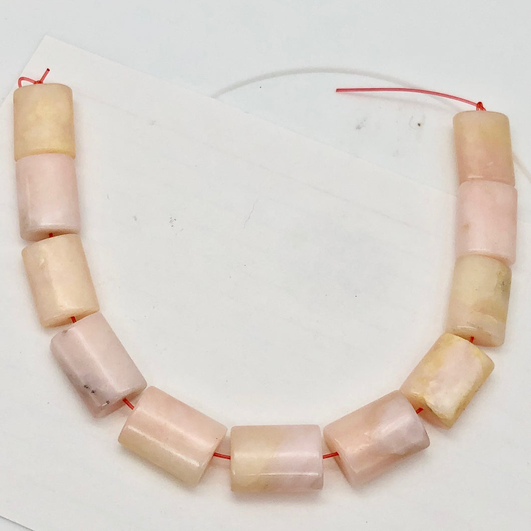 Elegant Pink Peruvian Opal Pendant Beads | 18x13x7mm| Pink| Rectangle| 11 Bds | - PremiumBead Primary Image 1