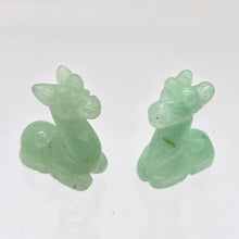 Load image into Gallery viewer, Graceful 2 Carved Aventurine Giraffe Beads | 20.5x16.5x9mm | Green - PremiumBead Primary Image 1
