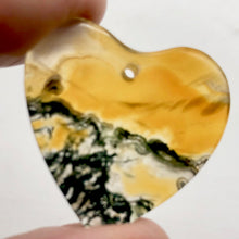 Load image into Gallery viewer, Limbcast Agate Heart Bead | 29x30x3mm | Yellow/Green/Clear | Heart | 1 Bead | - PremiumBead Alternate Image 3
