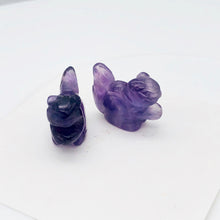 Load image into Gallery viewer, Just Nuts! 2 Amethyst Carved Squirrel Beads | 22x15x10mm | Purple
