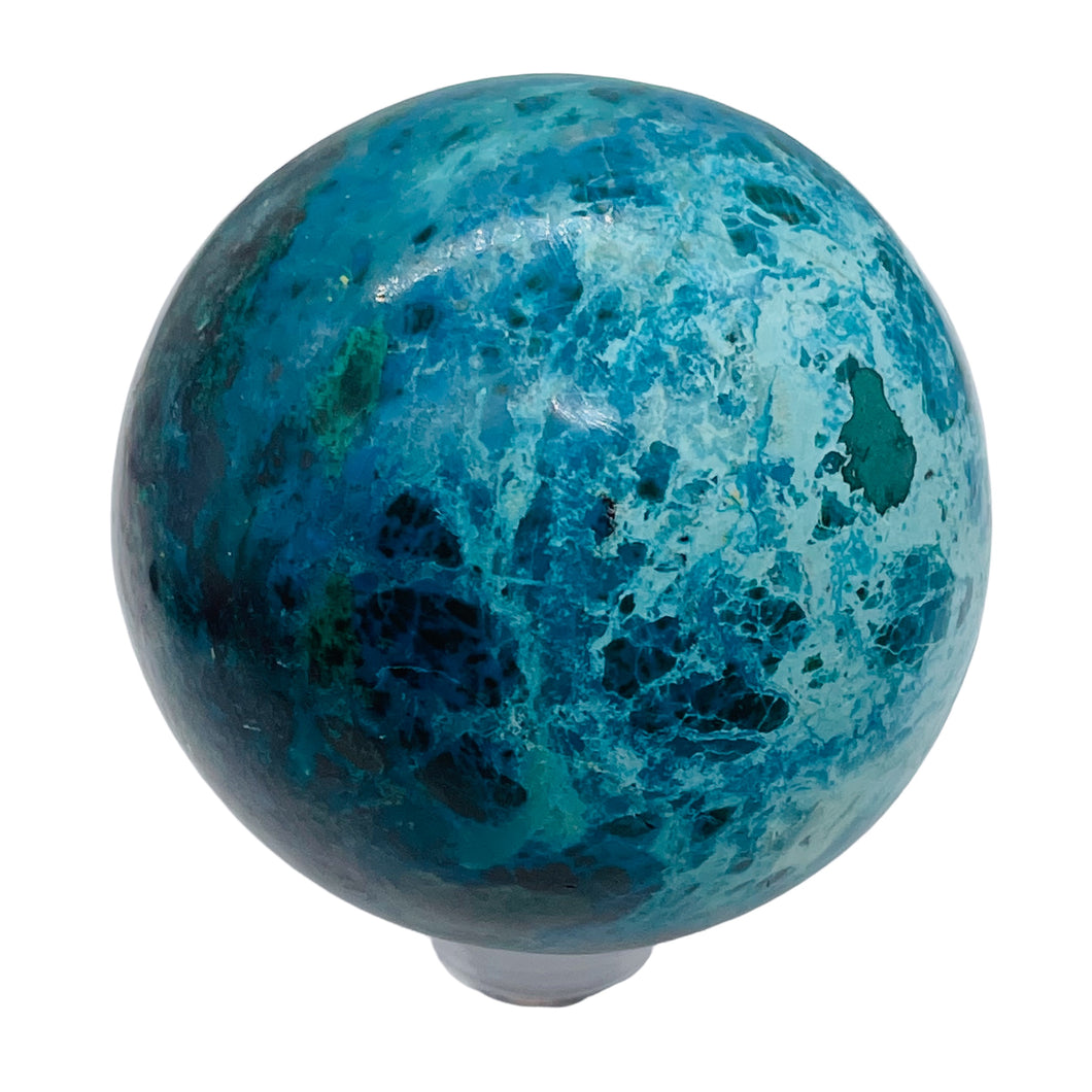 Chrysocolla Cuprite Scry Crystal Round Sphere | 60mm | Blue/Copper | 1 |