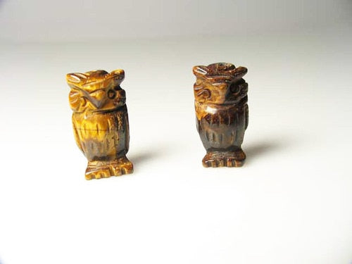 2 Wisdom Carved Tigereye Owl Beads - PremiumBead Primary Image 1