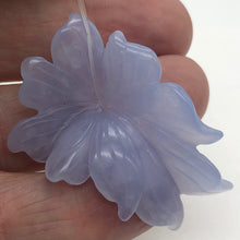 Load image into Gallery viewer, 42cts Exquisitely Hand Carved Blue Chalcedony Flower Pendant Bead - PremiumBead Alternate Image 3
