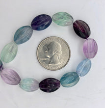 Load image into Gallery viewer, Rare! Carved 14x10mm Oval Fluorite 13&quot; Bead Strand! - PremiumBead Alternate Image 7
