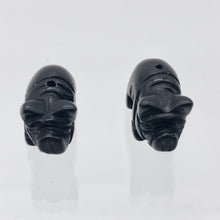 Load image into Gallery viewer, Oink 2 Carved Obsidian Pig Beads | 21x13x9.5mm | Black - PremiumBead Alternate Image 3
