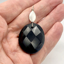 Load image into Gallery viewer, Onyx Faceted Sterling Silver Oval Pendant | 2&quot; Long | Black |
