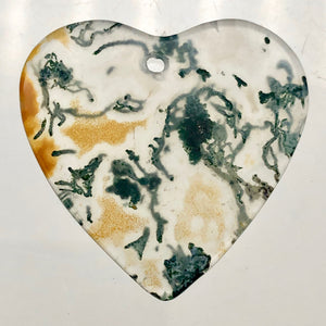 Limbcast Agate Heart Bead | 29x30x2mm | Yellow/Green/Clear | Heart | 1 Bead | - PremiumBead Primary Image 1
