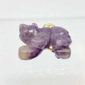 Amethyst Bear Pendant Necklace | Semi Precious Stone Jewelry | 14k Pendant - PremiumBead Alternate Image 6
