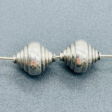 Load image into Gallery viewer, 2 Dreidel Design Solid Sterling Silver Unique 11x10mm Beads 4034
