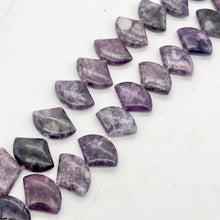 Load image into Gallery viewer, Natural Lepidolite Fan Bead Half-Strand | 25x18x6mm | Purple | Fan | 11 beads | - PremiumBead Alternate Image 7
