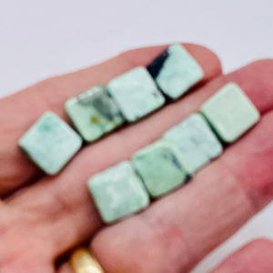 Minty Mojito Green Turquoise Square Coin Bead Strand 107412F
