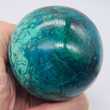 Load image into Gallery viewer, Chrysocolla Cuprite Scry Crystal Round Sphere | 65mm | Blue/Copper | 1 Sphere |
