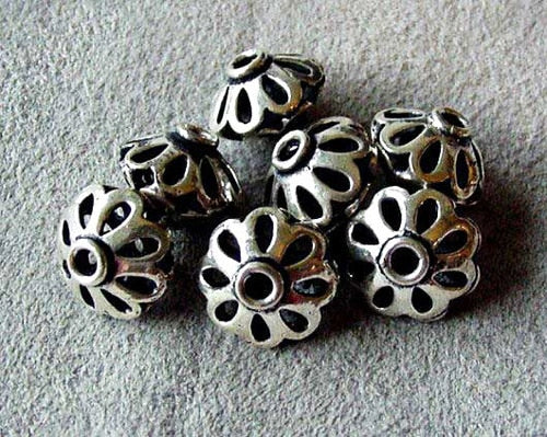 3 'Hogan' 10mm Silver Filigree Saucer Beads 004015 - PremiumBead Primary Image 1