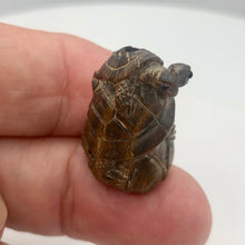 Load image into Gallery viewer, Terrific Carved Teak Turtle Mommie Ojime Netsuke Bead | 25x15x15mm | Brown - PremiumBead Alternate Image 6
