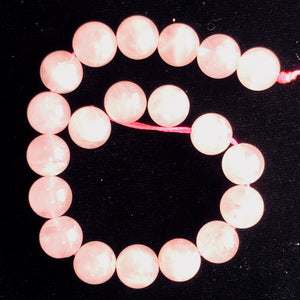 Rose Quartz 8" Strand Round | 10 mm | Pink | 20 Bead