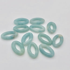 2 Picture Frame Amazonite 20x12x4mm Oval Beads 9368A - PremiumBead Primary Image 1
