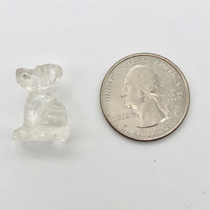 Fluttering Clear Quartz Dog Figurine/Worry Stone | 20x12x10mm | Clear - PremiumBead Alternate Image 3