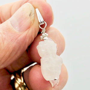 Rose Quartz Goddess Pendant Necklace | Semi Precious Stone Jewelry | Silver - PremiumBead Alternate Image 2