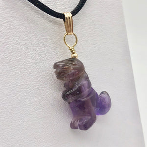 Purple Dinosaur Amethyst Tyrannosaurus Rex 14K Gold-Filled Pendant - PremiumBead Alternate Image 5
