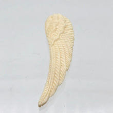 Load image into Gallery viewer, Water Buffalo Bone Carved Angel Wing Pendant Bead | 58.5x16x6mm | Bone | 10841 | 58.5x16x6mm | Cream - PremiumBead Alternate Image 6
