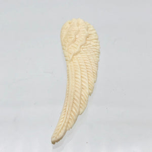 Water Buffalo Bone Carved Angel Wing Pendant Bead | 58.5x16x6mm | Bone | 10841 | 58.5x16x6mm | Cream - PremiumBead Alternate Image 6