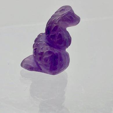 Amethyst Carved Snake Serpent Worry Stone Figurine | 20x11x7mm | Purple - PremiumBead Primary Image 1