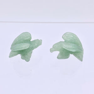 2 Soaring Carved Aventurine Eagle Beads | 21x16x14mm | Green - PremiumBead Primary Image 1
