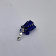 Load image into Gallery viewer, Lampwork Frog Sterling Silver Frog | 1&quot; Long | Navy Blue | 1 Pendant
