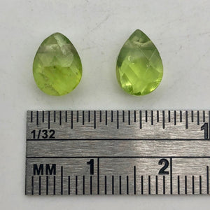 Peridot Faceted Briolette Beads Matched Pair | 2.4 cts each | Green | 9x6x5mm | - PremiumBead Alternate Image 5