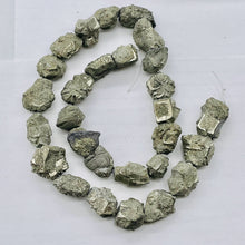 Load image into Gallery viewer, Pyrite Crystals Strand | 21x18x12 20 14x14x14mm | Silver Gold | 28 Beads |
