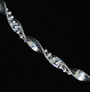 8" Silver Bead Herringbone Twist Chain Bracelet! 10027E - PremiumBead Alternate Image 2