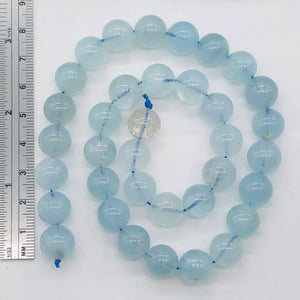 Aquamarine Strand Round | 11 mm | Aqua | 35 Beads |
