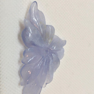 Hand Carved Blue Chalcedony Flower Bead 75cts 009850N - PremiumBead Alternate Image 5