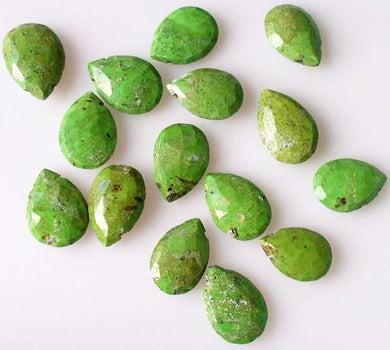 1 Natural Gaspeite Faceted 14x10mm Briolette Bead 9184C - PremiumBead Primary Image 1