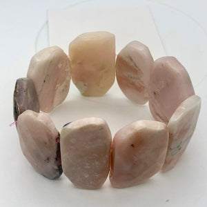 Pin Cushion Faceted Peruvian Opal Stretchy Bracelet | 6.5 - 7.5"| Pink|9 beads | - PremiumBead Alternate Image 3