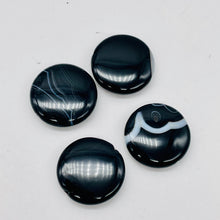 Load image into Gallery viewer, 4 Beads of Black &amp; White Sardonyx 25x6mm Coin Beads 10486

