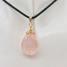 Load image into Gallery viewer, Sparkle Twist Faceted 14kgf Rose Quartz 23x17mm Pear Pendant - PremiumBead Alternate Image 2
