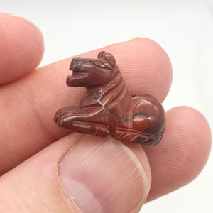 2 Carved Brecciated Jasper Horse Pony Beads - PremiumBead Alternate Image 2