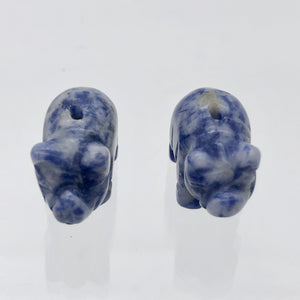 Oink 2 Carved Sodalite Pig Beads | 21x13x9.5mm | Blue - PremiumBead Alternate Image 3