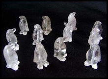 Load image into Gallery viewer, March of The Penguins 2 Carved Quartz Beads | 21x12x11mm | Clear - PremiumBead Alternate Image 2
