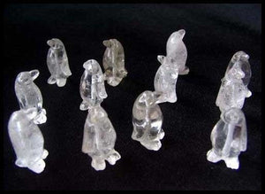 March of The Penguins 2 Carved Quartz Beads | 21x12x11mm | Clear - PremiumBead Alternate Image 2