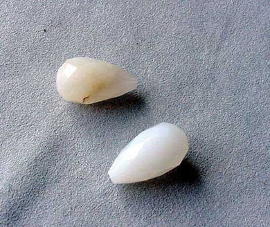 2 Glamorous White African Opal Faceted Teardrop Beads 4655 - PremiumBead Primary Image 1