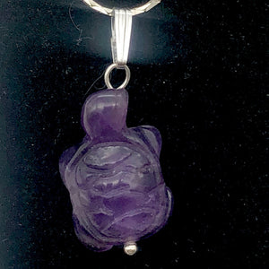 Amethyst Turtle Pendant Necklace | Semi Precious Stone Jewelry | Silver Pendant - PremiumBead Alternate Image 2