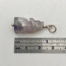 Load image into Gallery viewer, New Moon Amethyst Gray Wolf Solid Sterling Silver Pendant | 1.44&quot; (Long) - PremiumBead Alternate Image 6

