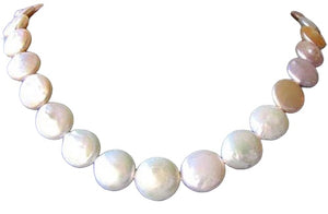 Amazing Natural Multi-Hue FW Coin Pearl Strand 104757E