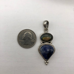 Exotic Labradorite, Blue Sodalite and Sterling Silver Pendant Necklace - PremiumBead Alternate Image 8