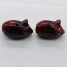 Load image into Gallery viewer, Cute Brecciated Jasper Carved Mouse Beads | 19x11x11 mm | Red
